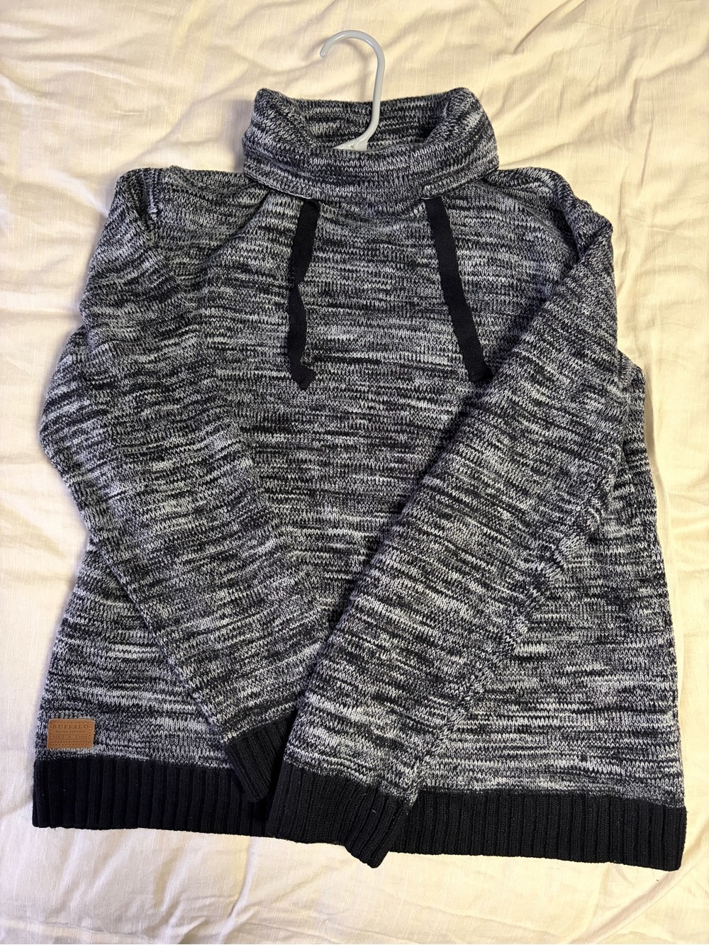 Buffalo David Bitton Black & Gray Marled Turtleneck Sweater